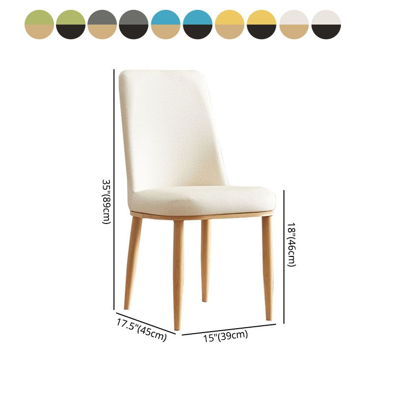 Modern Indoor-Outdoor Dining Chair Metal Armless Cushioned Solid Back Chair Clearhalo ' kitchen&dining_furn' 'Dining Chairs' 'Dining Tables & Seating' 'dining_chair' 'furn' 'furn_dining_chair' 'Furniture' 'furniture_dining_chair' 'Kitchen & Dining Furniture' 'kitchen' 1200x1200_eeca063d-8cd2-4ee3-81de-195434cb5afe