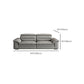 Contemporary Faux Leather Light-grey Sewn Pillow Back Pillow Top Arm Sofa