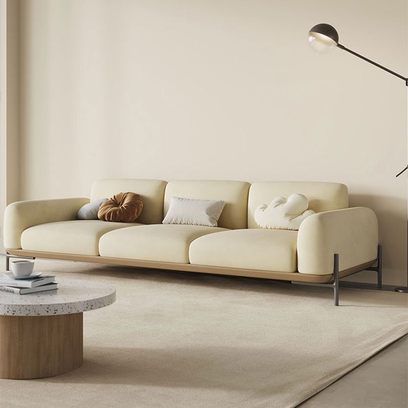 Light Brown Cushions Round Arm Transitional Modern Sofa for Living Room Clearhalo 'furn' 'furn_sofas' 'Furniture' 'furniture_sofas' 'kitchen' 'kitchen_sofas' 'Living Room Furniture' 'Sofa' 'sofas' 1200x1200_eecb30f7-f63e-4d5e-8eaa-8e58aaa5d025