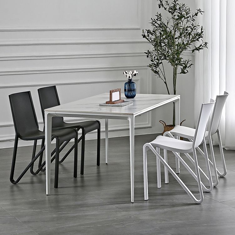 Modern Stackable Square Dining Chair Acrylic Dining Armless Chair for Kitchen Clearhalo ' kitchen&dining_furn' 'Dining Chairs' 'Dining Tables & Seating' 'dining_chair' 'furn' 'furn_dining_chair' 'Furniture' 'furniture_dining_chair' 'Kitchen & Dining Furniture' 'kitchen' 1200x1200_eecb61ba-1140-49b5-9ca9-b9e59d8ad257