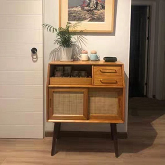 16.5 "W√ó38.6" H Schuifdeur Sideboard 2-ladjes Pine vaste houten dinerserver