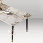 Glam Style Rectangle Dining Table Stone Top Dining Room Table Clearhalo 'Dining Tables & Seating' 'Dining Tables' 'dining_table' 'furn' 'furn_dining_table' 'Furniture' 'Kitchen & Dining Furniture' 1200x1200_eecf3f4a-6579-4a48-9b6e-f34457729aaa