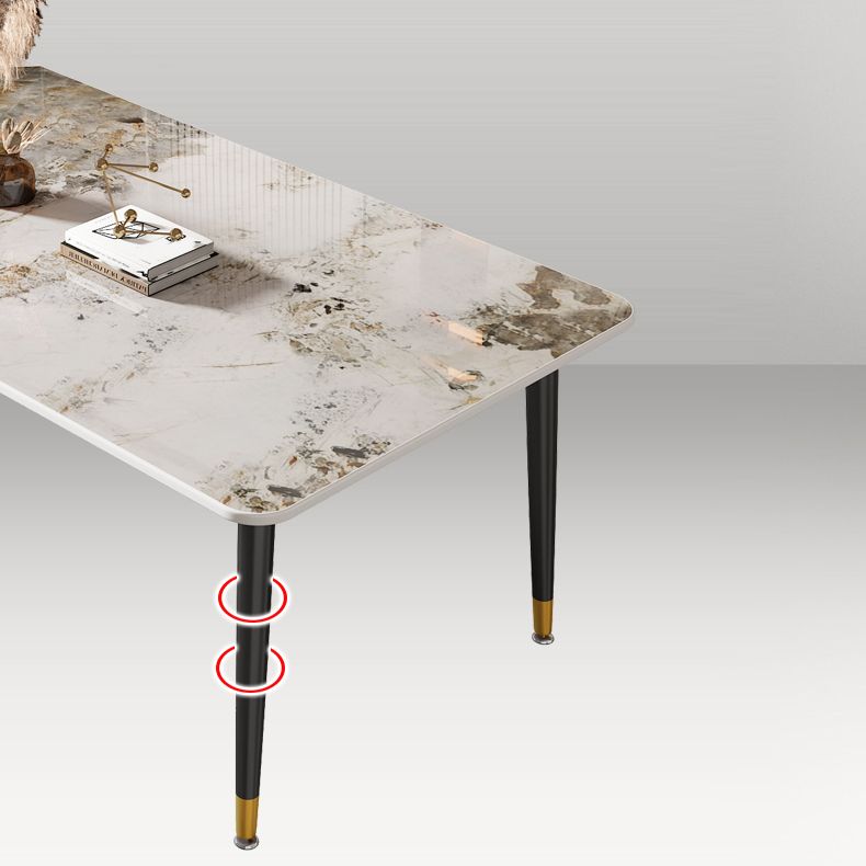 Glam Style Rectangle Dining Table Stone Top Dining Room Table Clearhalo 'Dining Tables & Seating' 'Dining Tables' 'dining_table' 'furn' 'furn_dining_table' 'Furniture' 'Kitchen & Dining Furniture' 1200x1200_eecf3f4a-6579-4a48-9b6e-f34457729aaa
