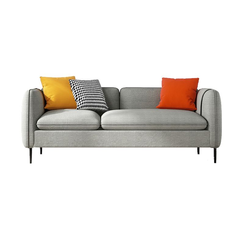 Sofá moderno de brazo cuadrado de lino 29.92 "H con almohadas y almacenamiento