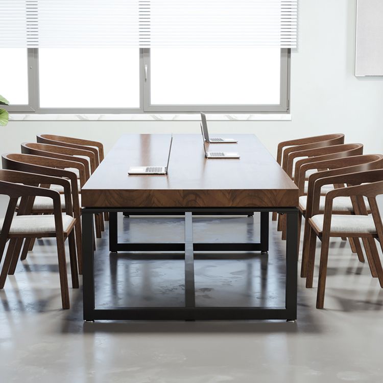 Industrial 29.53" Tall Writing Desk Solid Wood Rectangle Office Desk Clearhalo 'furn' 'furn_office_desk' 'Furniture' 'Office Desks' 'Office Furniture' 'office_desk' 1200x1200_eed0f063-e407-425a-a794-9952b733f02e