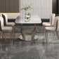 Traditional Luxury Dining Table Gray Rectangle Sintered Stone Dining Table with Pedestal Base Clearhalo ' dining_table' 'Dining Tables & Seating' 'Dining Tables' 'furn' 'furn_dining_table' 'Furniture' 'furniture_dining_table' 'Kitchen & Dining Furniture' 'kitchen&dining_furn' 'kitchen' 'kitchen_dining_table' 1200x1200_eed1f113-53ac-4bc9-a718-eb7be317687a