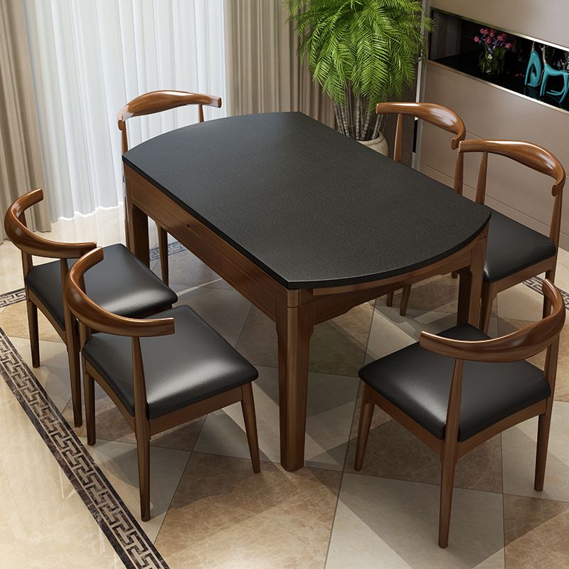 Kitchen Contemporary Dinner Table 4 Legs Extendable Dining Table Clearhalo 'Dining Tables & Seating' 'Dining Tables' 'dining_table' 'furn' 'furn_dining_table' 'Furniture' 'Kitchen & Dining Furniture' 1200x1200_eed1f940-ed6f-44bd-8fd7-e010e0fc867d