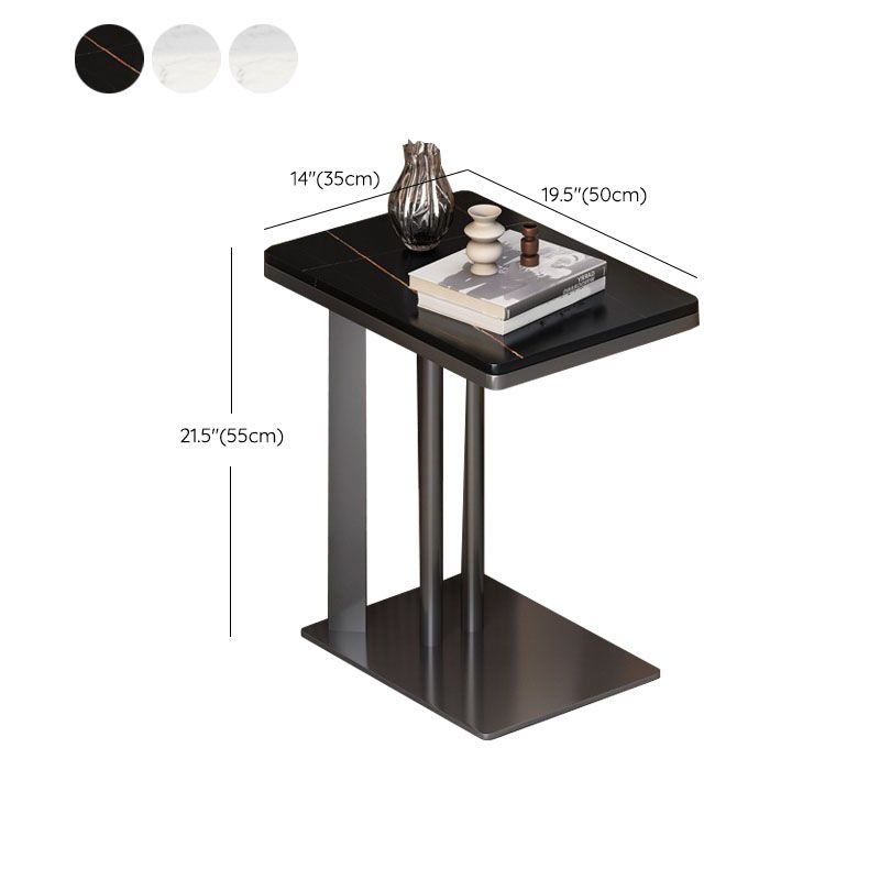 Mesa de tobogán de la parte superior de la pizarra contemporánea Metal C de metal C, 21.7 "de alto