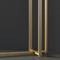 Barkruktafel met stenen blad Glam-stijl pubtafel met metalen poot