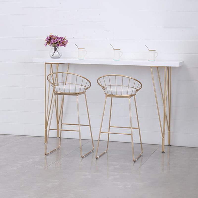 Rechteckiger Bartisch im Glam-Stil, Bartisch aus Holz mit 4 Beinen