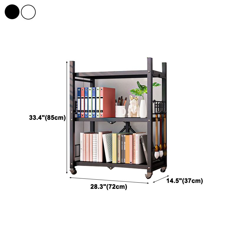 Modern Style Bookshelf Metal Open Back Folding Bookcase for Office