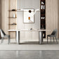 Luxury Double Pedestal Dining Table Sintered Stone Fixed Home Desk