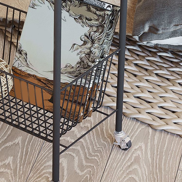 Tavolo laterale in stile Mid-secolo alto 23,6 "Tavolo laterale a doppio livello