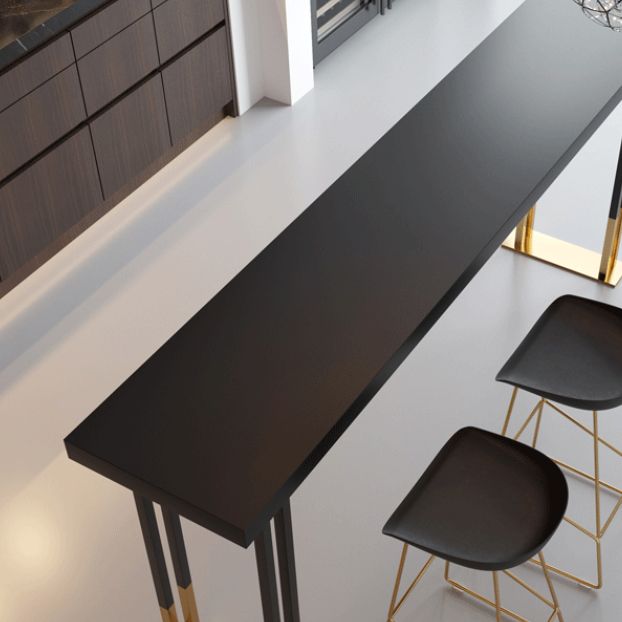 Black and Gold Pub Height Dining Table Glam Counter Wine Table Clearhalo 'Bar Furniture' 'Bar Tables' 'bar_tables' 'furn' 'furn_bar_tables' 'Furniture' 'Kitchen & Dining Furniture' 1200x1200_eed7ea3f-f28a-4d1d-a054-ca41b2ca486a