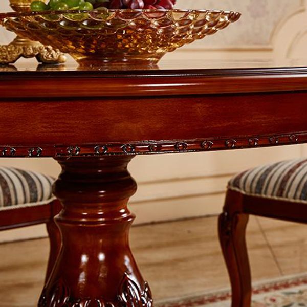 Solid Wood Victorian Round Dining Table Rubberwood Top Table for Home Clearhalo ' dining_table' 'Dining Tables & Seating' 'Dining Tables' 'Furniture' 'furniture_dining_table' 'Kitchen & Dining Furniture' 'kitchen&dining_furn' 'kitchen' 'kitchen_dining_table' 1200x1200_eedb1f9e-bfd9-49b7-8094-0f611ad32b14