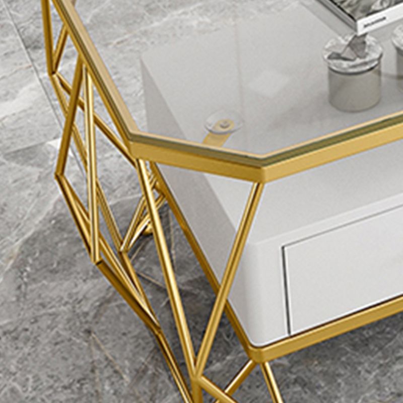 Glam Golden Frame Coffee Table with Storage Drawers Cocktail Table Clearhalo 'Coffee & Accent Tables' 'Coffee Tables' 'coffee_tables' 'furn' 'furn_coffee_tables' 'Furniture' 'Living Room Furniture' 1200x1200_eedc3c39-f709-453f-961e-3f92fa6df249