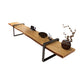 Meuble TV de 17,72 pouces de hauteur, console de style industriel en bois massif pour le salon