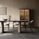 Sedie da pranzo contemporanee in finta pelle in pelle imbottita sedia laterale senza braccio