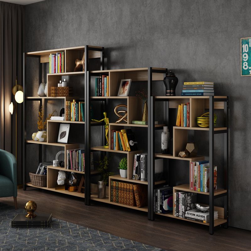 Modern Style Wood Bookcase Open Back Bookshelf for Home Office Clearhalo 'Bookcases' 'Furniture' 'furniture_bookcases' 'Office Furniture' 1200x1200_eeddc903-0c41-44fc-9fd8-1ff58ce82f63