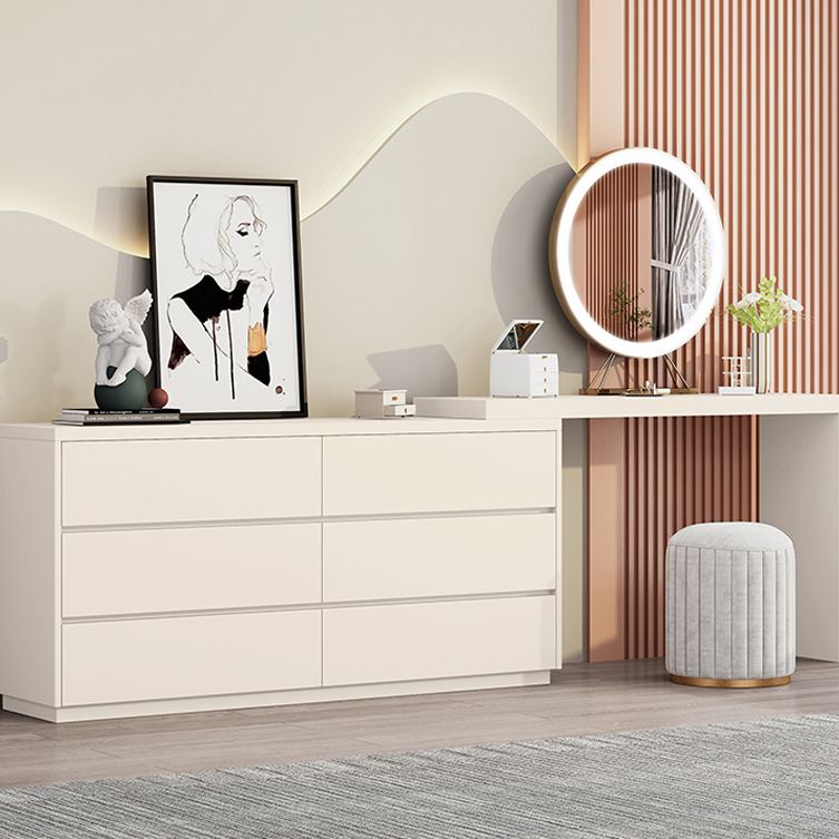 Bedroom Simple Make-up Vanity and Stool in White with Drawers