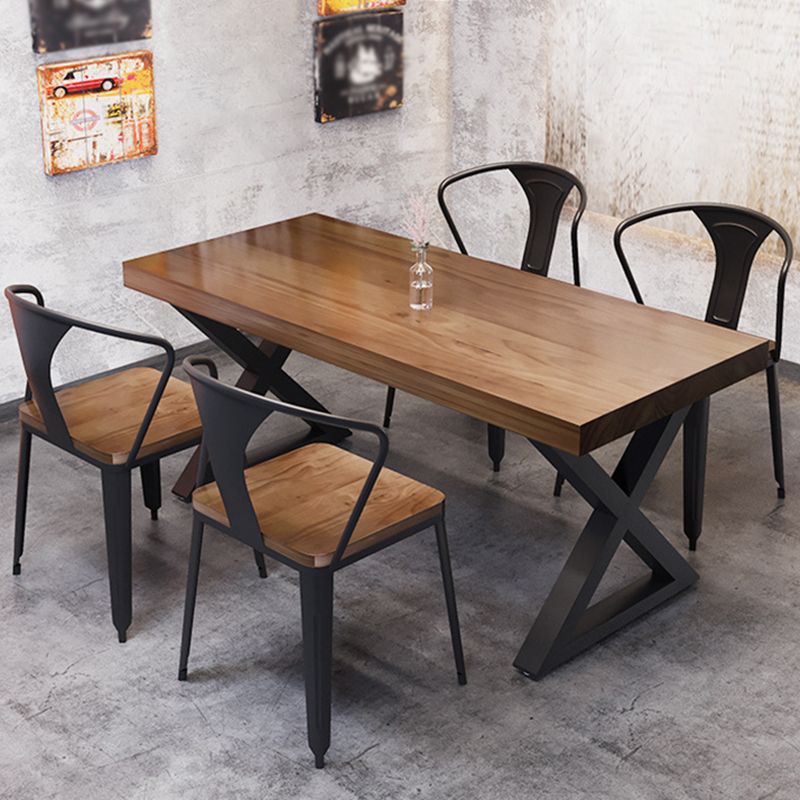 Industrial Solid Wood Dinner Room Kitchen Table Rectangle Sled Base Table for Dining Room Clearhalo ' dining_table' 'Dining Tables & Seating' 'Dining Tables' 'furn' 'furn_dining_table' 'Furniture' 'furniture_dining_table' 'Kitchen & Dining Furniture' 'kitchen&dining_furn' 'kitchen' 'kitchen_dining_table' 1200x1200_eee0e991-59fd-409e-a2d1-edfeb9a1cda6