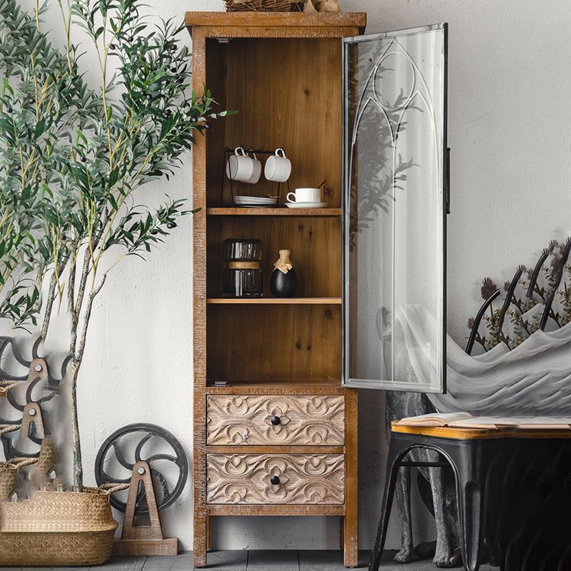 Traditional Display Stand Solid Wood Hutch Cabinet with Doors for Dining Room Clearhalo 'Display & China Cabinets' 'display_china_cabinets' 'furn' 'furn_display_china_cabinets' 'Furniture' 'Kitchen & Dining Furniture' 1200x1200_eee11d72-9885-44a1-8a1f-0e787d61b410