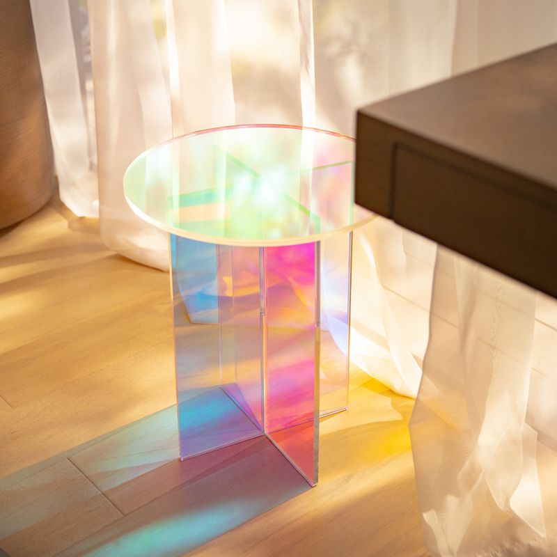 Tavolo laterale accento multicolori tavolo di plastica a forma rotonda per camera da letto