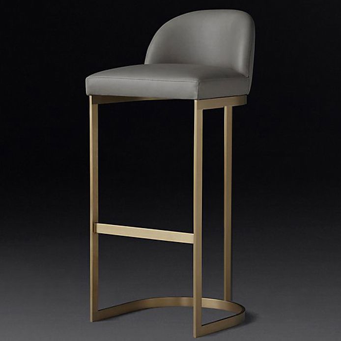 Glam Faux Leather Counter Height Stool Metal Bar Stool Bar Stool with Footrest Clearhalo 'Bar Furniture' 'Bar Stools' 'bar_stools' 'furn' 'furn_bar_stools' 'Furniture' 'Kitchen & Dining Furniture' 1200x1200_eee258df-08a8-44f9-a283-edbeab1163df