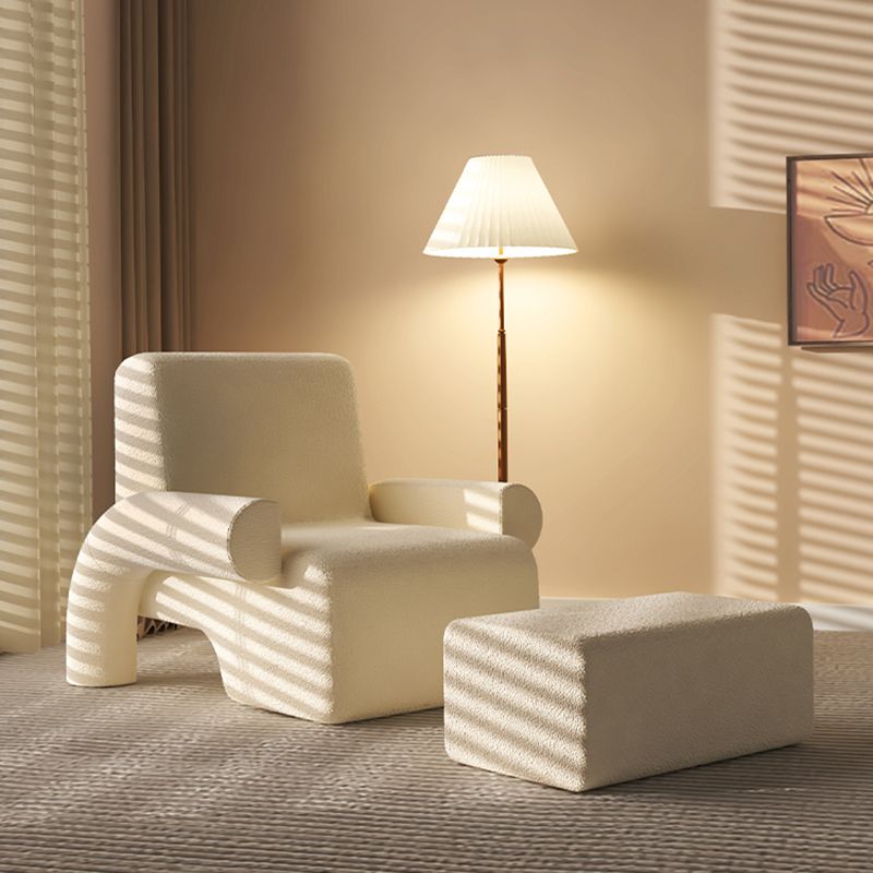 Contemporary 31.5"Wide Velvet/ Wool Fixed Back Sponge Arm Chair