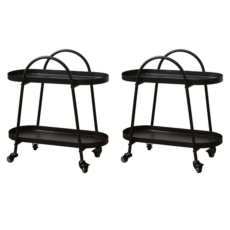 Tavolo da goccia a doppio livello del vassoio contemporaneo tavolo da diapositiva ovale con archiviazione