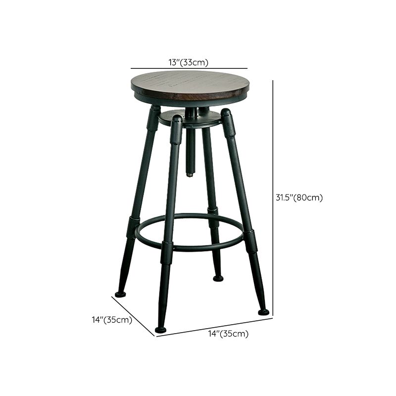 Adjustable Height Bar Stools Industrial Barstool with Metal Legs Clearhalo 'Bar Furniture' 'Bar Stools' 'bar_stools' 'furn' 'furn_bar_stools' 'Furniture' 'Kitchen & Dining Furniture' 1200x1200_eee53c60-e036-42c6-b92c-22f01fc4047d