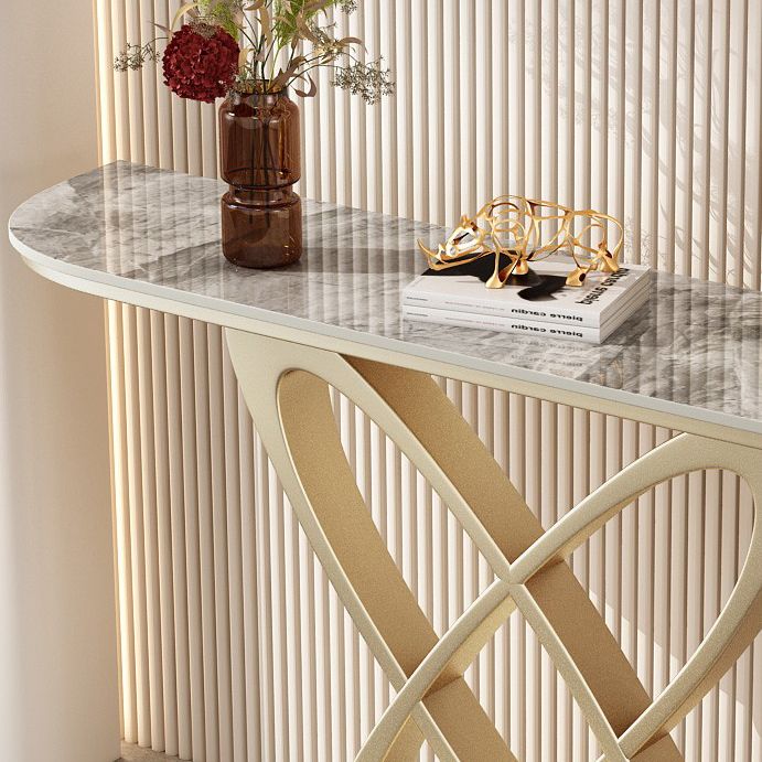 Tavolo console in pietra glam in ferro graffio di divano console resistente alla sala