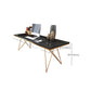 Glam Pine Writing Desk Gold and Black Office Desk for Bedroom