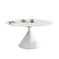 Round Sintered Stone Dining Table Modern Turntable Furniture with Pedestal Base
