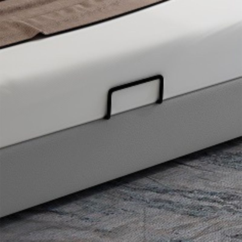 Modern Grey Wingback Bed with Rectangle Faux Leather Headboard Clearhalo 'Bedroom Furniture' 'Beds' 'furn' 'furn_beds' 'Furniture' 1200x1200_eee8bc31-752c-4349-9ccc-d9ddf46a694e