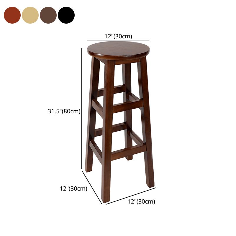 Industrial Wood Simple Retro Barstool Indoor Tall Stool with Round Seat Clearhalo 'Bar Furniture' 'Bar Stools' 'bar_stools' 'furn' 'furn_bar_stools' 'furniture_bar_stools' 'Kitchen & Dining Furniture' 'kitchen&dining_furn' 'kitchen' 'kitchen_furn' Furniture' 1200x1200_eee995b1-d9fc-4862-9522-4be1774b3b9f