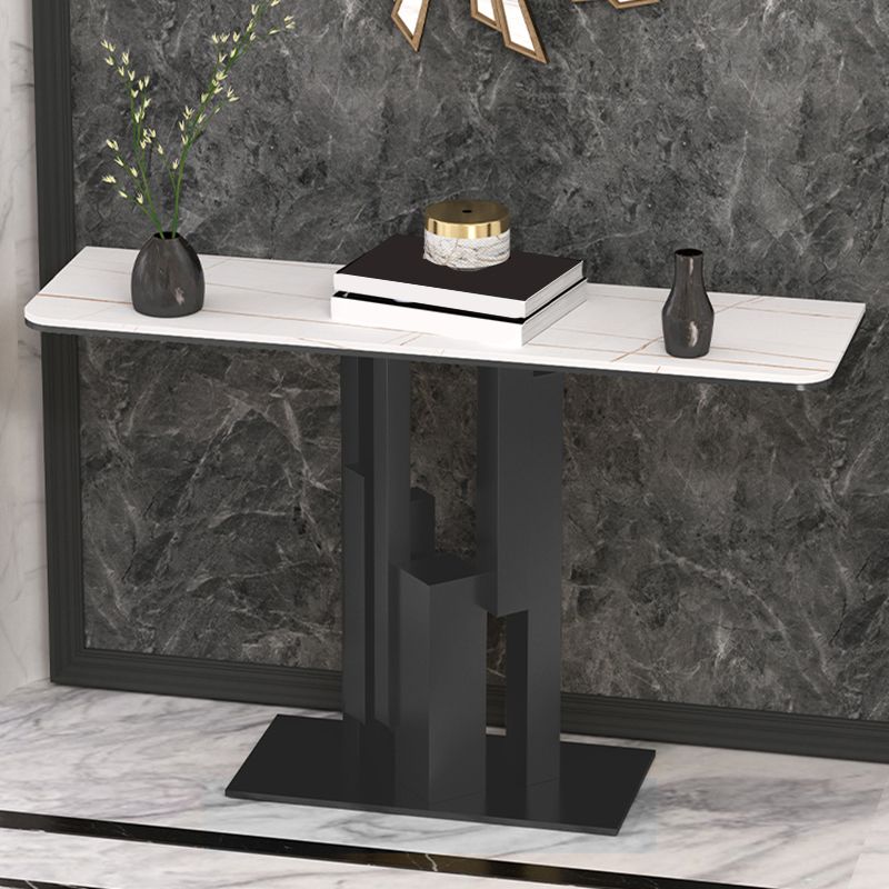 Table de la console en pierre rectangulaire glam - 11,81 "W x 31,50" Table de console H