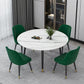 Glam Iron Dinette Set 1/4/5/6/7 Pieces Round White Sintered Stone Top Dining Table Set Clearhalo 'Dining Room Sets' 'Dining Tables & Seating' 'dining_room_set' 'furn' 'furn_dining_room_set' 'Furniture' 'Kitchen & Dining Furniture' 1200x1200_eeec8cb6-6dfd-4b1d-9c60-73604d6f9da9