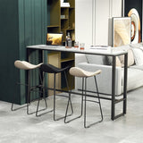 Indoor Event and Cocktail Table Industrial Marble Footrest Bar Height Table Clearhalo 'Bar Furniture' 'Bar Tables' 'bar_tables' 'furn' 'furn_bar_tables' 'Furniture' 'furniture_bar_tables' 'Kitchen & Dining Furniture' 1200x1200_eeed6cd5-d355-459a-98b4-77d51b514eee