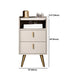 Stone Top Nightstand Modern Open Stoarge Drawer Legs Included Bed Nightstand
