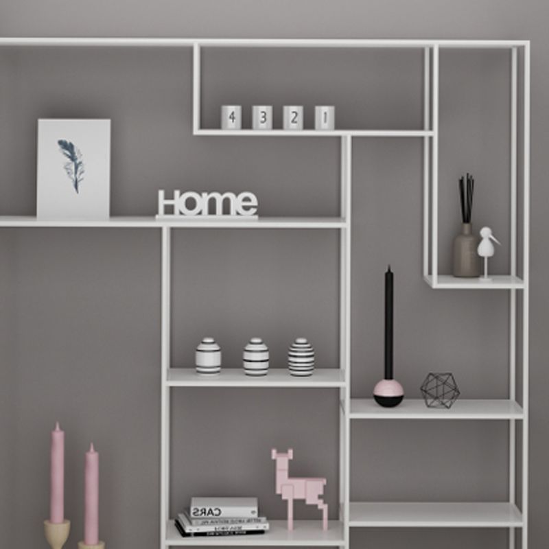 Modern Style Open Shelf Bookcase with Metal Rectangular Shelve Clearhalo 'Bookcases' 'Furniture' 'furniture_bookcases' 'kitchen' 'kitchen_bookcases' 'Living Room Furniture' 'Office Furniture' 1200x1200_eef322e2-f486-4518-88ea-eafed89f78bb