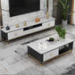 Witte stenen top tv-kast luxueuze 1-open plank tv-standconsole met kasten