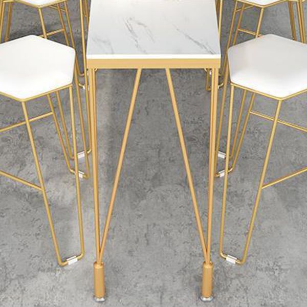 Glam Style Bar Table 42-inch Height Artificial Marble Bistro Table for Living Room Clearhalo 'Bar Furniture' 'Bar Tables' 'bar_tables' 'furn' 'furn_bar_tables' 'Furniture' 'furniture_bar_tables' 'Kitchen & Dining Furniture' 1200x1200_eef39735-7232-4404-a32f-e603b17b2f70