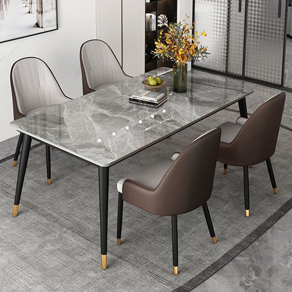 Industrial Style 4-foot Furniture Rectangle Stone Dinette Table for Home Clearhalo 'Dining Tables & Seating' 'Dining Tables' 'dining_table' 'furn' 'furn_dining_table' 'Furniture' 'Kitchen & Dining Furniture' 1200x1200_eef3bce2-06df-4fbd-a271-0fe72cc0db19