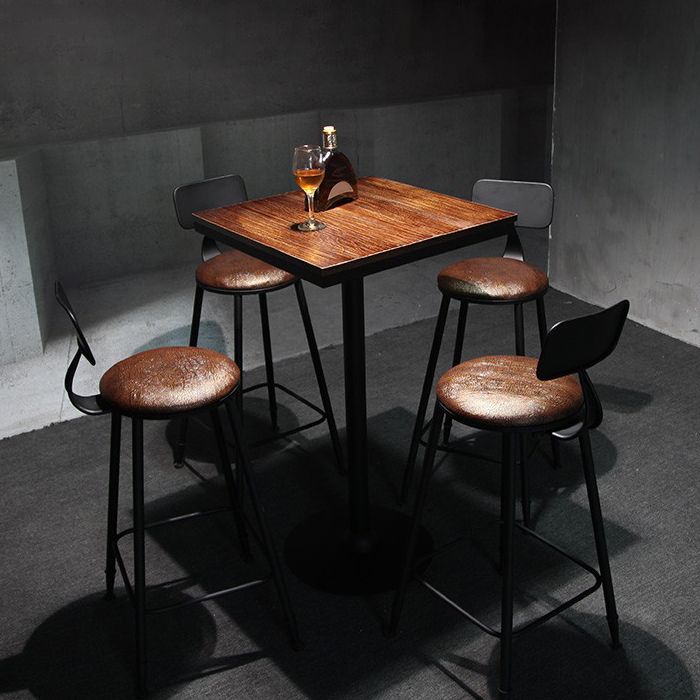 Industrial Wood Pub Dining Set 1/3/5 Pieces counter Table with Upholstered Stools Clearhalo 'Bar Furniture' 'furn' 'furn_home_bar_bar_sets' 'Furniture' 'Home Bars & Bar Sets' 'home_bar_bar_sets' 'Kitchen & Dining Furniture' 1200x1200_eef4460b-ae9a-4ce4-9706-d470bcf18fde