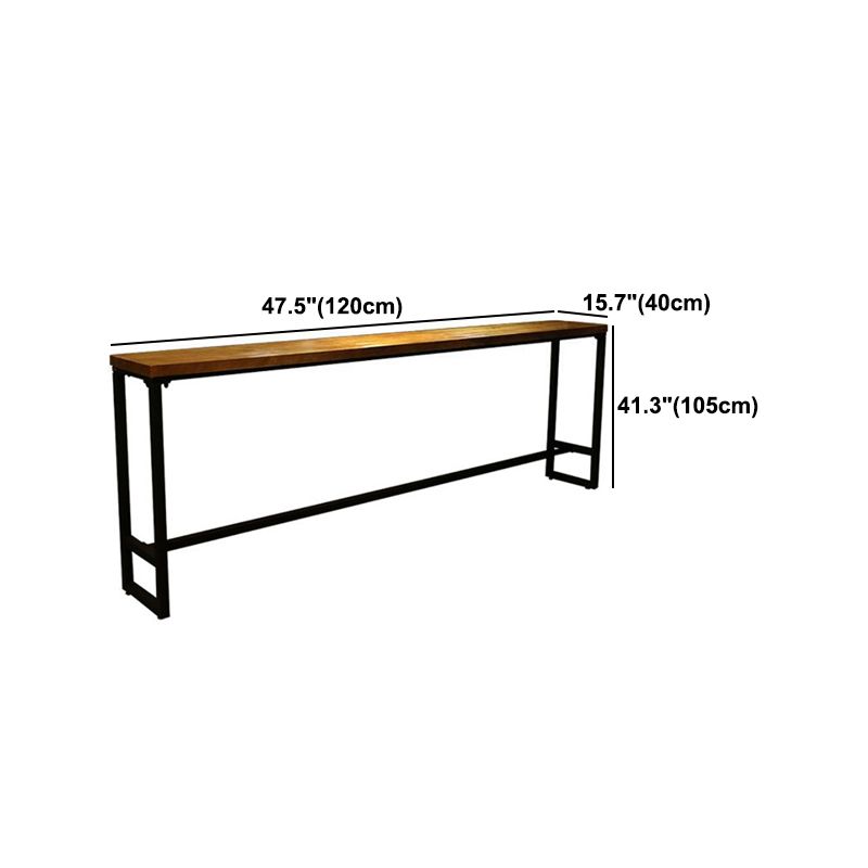 Modern Style Brown Bar Table Solid Wood and Iron Coffee Shop Bar Table Clearhalo 'Bar Furniture' 'Bar Tables' 'bar_tables' 'furn' 'furn_bar_tables' 'Furniture' 'furniture_bar_tables' 'Kitchen & Dining Furniture' 1200x1200_eef47ff8-72a6-49d9-9753-8cdc6f9e5c9f