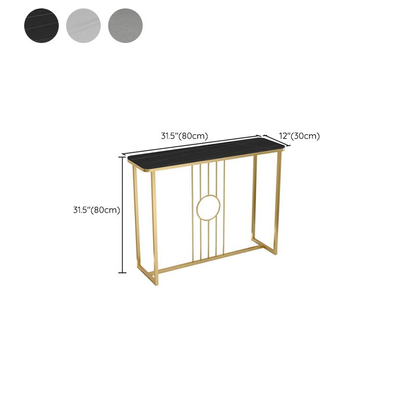 Mesa de acento de consola Glam rectángulo Table de consola de acabado antiguo en piedra