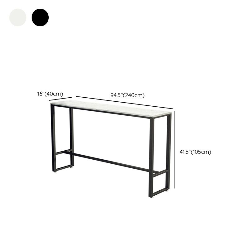 Industrial Style Rectangle Bar Table Faux Marble Bar-Height Bar Dining Table Clearhalo 'Bar Furniture' 'Bar Tables' 'bar_tables' 'furn' 'furn_bar_tables' 'Furniture' 'Kitchen & Dining Furniture' 1200x1200_eef6300a-6433-4438-9107-a3271ed5a311
