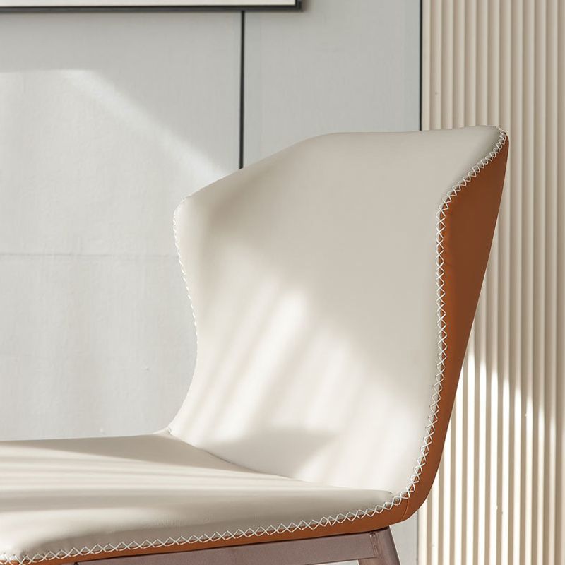 Contemporary Wingback Side Chairs Armless Side Chairs with Metal Legs