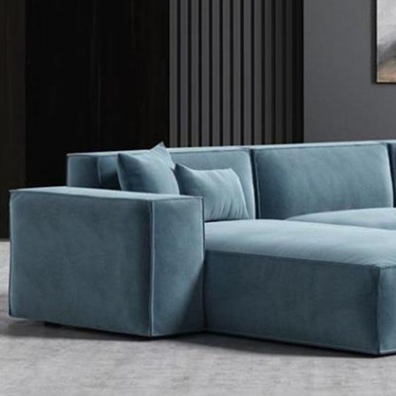Divano sezionale a braccio quadrato divano e chaise da 4 posti con 4 cuscini